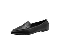 Tamaris Damen Loafer flach Leder, schwarz, 38 EU