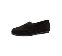 Tamaris Damen Loafer flach Leder, schwarz, 41 EU