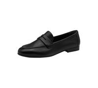 Tamaris Damen Loafer flach Leder, schwarz, 42 EU