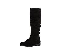 Tamaris Damen Long Boots Leder, schwarz, 39 EU
