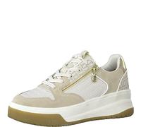 Tamaris Damen Low-Top Sneaker, Frauen Halbschuhe,Wechselfußbett,Comfort Lining,Freizeit,sportlich,Halbschuhe,Sportschuhe,Ivory/White,37 EU