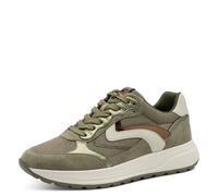 Tamaris Damen Low-Top Sneaker, Frauen Halbschuhe,Wechselfußbett,Freizeitschuhe,Turnschuhe,Laufschuhe,Freizeit,sportlich,Olive,37 EU