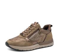 Plateausneaker TAMARIS, Damen, Gr. 37, rosa (beige, roségoldfarben), Textil, Lederimitat, sportlich, Schuhe, Freizeitschuh, Halbschuh, Schnürschuh in veganer Verarbeitung (22003017-37) beige, roségold