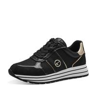 Tamaris Damen Low-Top Sneaker 1-23727-42 048 Vegan Wechselfußbett Schwarz/Gold Größe 40