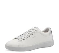 Tamaris Plateausneaker Damen Schnürer Lederimitat, vegan, silber (weiß) Größe 38