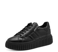 Tamaris Damen Low-Top Sneaker, Frauen Halbschuhe,Wechselfußbett,Strassenschuhe,Freizeitschuhe,Turnschuhe,Laufschuhe,Black Leather,39 EU