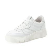 Tamaris Damen Sneaker White Leather – TOUCHit-Fußbett, Schleifen, Strass-Steine – Weiß 39 EU