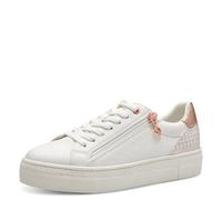 Tamaris Damen Low-Top Sneaker, Frauen Sneaker,Wechselfußbett,Comfort Lining,rosa,Champagne,Chili patent,Copper,Gold,nut,WHT/Rose Gold,41 EU