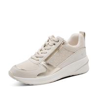 Tamaris Damen Low-Top Sneaker Heart and Sole Wechselfußbett Rose/Ivory-Gold Größe 42