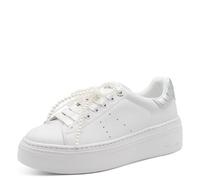 Tamaris Damenschuhe Sportliche Schnürer WHITE/SILVER WHITE/SILVER - Gr. - 39