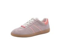 Plateausneaker TAMARIS, Damen, Gr. 36, lila, rose, Lederimitat, Veloursleder, unifarben mit Farbeinsatz, Schuhe Plateausneaker, Freizeitschuh, Halbschuh, Schnürschuh mit gepolstertem Schaftrand (79265
