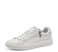 Tamaris Damen Low-Top Sneaker, Frauen Sneaker,Wechselfußbett,Laufschuhe,schnürschuhe,schnürer,Business,Freizeit,wortmann,braun,White,41 EU