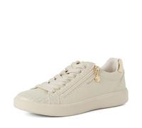 Tamaris Damen Low-Top Sneaker, Frauen Sneaker,Wechselfußbett,Nude,Papaw,Pass-Form,Pepper,Pflege-leicht,qualitaet,robust,Ivory METALLIC,40 EU