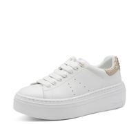 Tamaris Damen Low-Top Sneaker 23755 – Wechselfußbett, Heart and Sole, Weiß/Champagne, Größe 37 EU