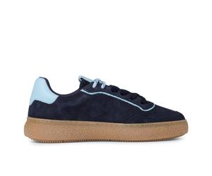 Tamaris Damen Marineblaue Leder Fashion Stripe Schnür-Sneakers EU40