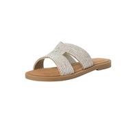 Tamaris Damen Mules Pantoletten Leder Sommer; SILVER GLAM/metallic; 38 EU