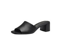 Tamaris Damen Mules Pantoletten mit Absatz Leder Blockabsatz Sommer; BLACK/schwarz; 37 EU