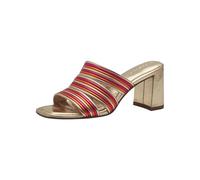 Tamaris Damen Mules Pantoletten mit Absatz Vegan Blockabsatz; GOLD COMBINED/metallic; 36