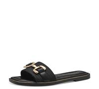 Tamaris Damen Mules Pantoletten Textil Blockabsatz Sommer; BLACK/schwarz; 39 EU