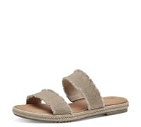 Tamaris Damen Mules Pantoletten Textil Sommer; BEIGE/beige; 37 EU