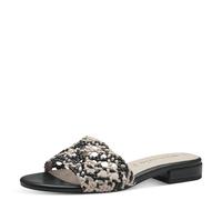 Tamaris Damen Mules Pantoletten Vegan Blockabsatz; BLACK COMB/schwarz; 37