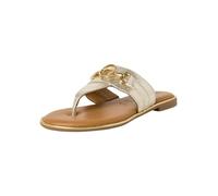 Tamaris Damen Mules Zehentrenner Leder Blockabsatz Sommer; LIGHT GOLD/metallic; 36 EU