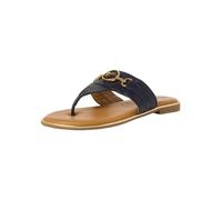 Tamaris Damen Mules Zehentrenner Leder Blockabsatz Sommer; NAVY/blau; 36 EU