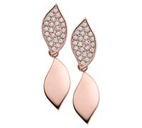 Tamaris Damen Ohrstecker Julia Edelstahl Rosegoldfarben Blatt mit Zirkonia TJ211