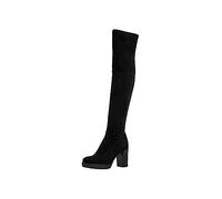 Tamaris Damen Overknee Boots Textil Blockabsatz; BLACK/schwarz; 42 EU