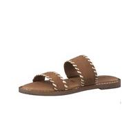 Tamaris, Leder-Pantolette in mittelbraun, Sandalen für Damen Gr. 38