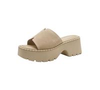 Tamaris Damen Pantolette mit Blockabsatz Leder, beige, 41 EU