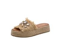 Tamaris Damen Pantolette mit Keilabsatz, beige, 40 EU