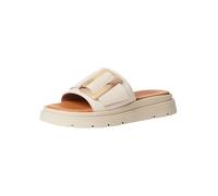 Tamaris Damen Pantolette mit Keilabsatz Leder, beige, 36 EU