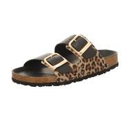 Tamaris Damen-Pantolette mit Tieffußbett Leopard-Schwarz-Mehrfarbig 39