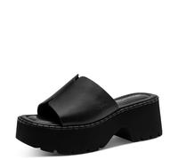 Tamaris Damen Pantoletten, Frauen Clogs, Pantoletten,daempfung,elegant,Glitzer,Grey,Gruen,komfortable,laessig,langlebig,Black Leather,40 EU