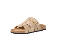Tamaris Damen Pantoletten Heart and Sole – Nieten, Schleife & Strass-Steine – Taupe 41