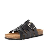 Tamaris Damen Pantoletten, Frauen Clogs, Pantoletten,Lifestyle,modisch,klassisch,modern,Nieten,Schleifen,Strass-Steine,Black Leather,37 EU
