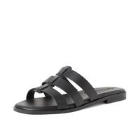 Pantolette TAMARIS, Herren, Gr. 37, schwarz, Glattleder, unifarben, Schuhe Pantolette, Sommerschuh, Schupfschuh, Flats mit modischen Riemchen (43996558-37) schwarz