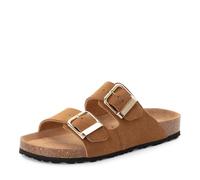 Tamaris Damen Pantoletten, Frauen Clogs, Pantoletten,Women's,Slip-ons,Backless Slipper,Mules,Schlupfschuhe,schluepfschuhe,Cognac NUBUC,38 EU