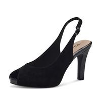 Tamaris Damen Peeptoe-Pumps Leder Banana-Absatz; Black/schwarz; 37 EU