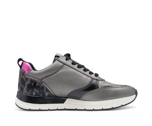 Tamaris Damen Pewter Silver Pink Fashion Schnür-Sneaker mit Reißverschluss EU40