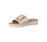 Tamaris Damen Plateau Mules Leder Keilabsatz Sommer; IVORY/beige; 36 EU