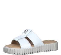 Tamaris Damen Plateau Mules Leder Keilabsatz Sommer; WHITE/weiß; 38 EU