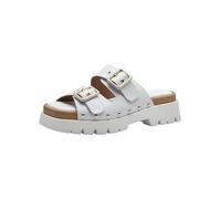 Tamaris Damen Plateau Mules Leder Sommer; WHITE/weiß; 38 EU