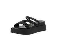 Tamaris Damen Plateau Mules Textil Keilabsatz Sommer; BLACK/schwarz; 37 EU
