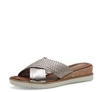 Tamaris Damen Plateau Mules Vegan Keilabsatz Sommer; LIGHT GOLD/metallic; 39