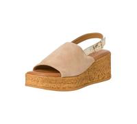 Tamaris Damen Plateau Sandalen Leder Keilabsatz Sommer; BEIGE/beige; 38 EU