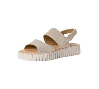Tamaris Damen Plateau Sandalen Leder Keilabsatz Sommer; CHAMPAGNE METALLIC/beige; 41 EU