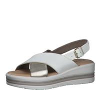 Tamaris Damen Plateau Sandalen Leder Keilabsatz Sommer; LIGHT GOLD COMBINED/metallic; 39 EU