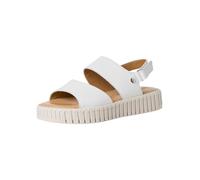 Tamaris Damen Plateau Sandalen Leder Keilabsatz Sommer; WHITE LEATHER/weiß; 38 EU